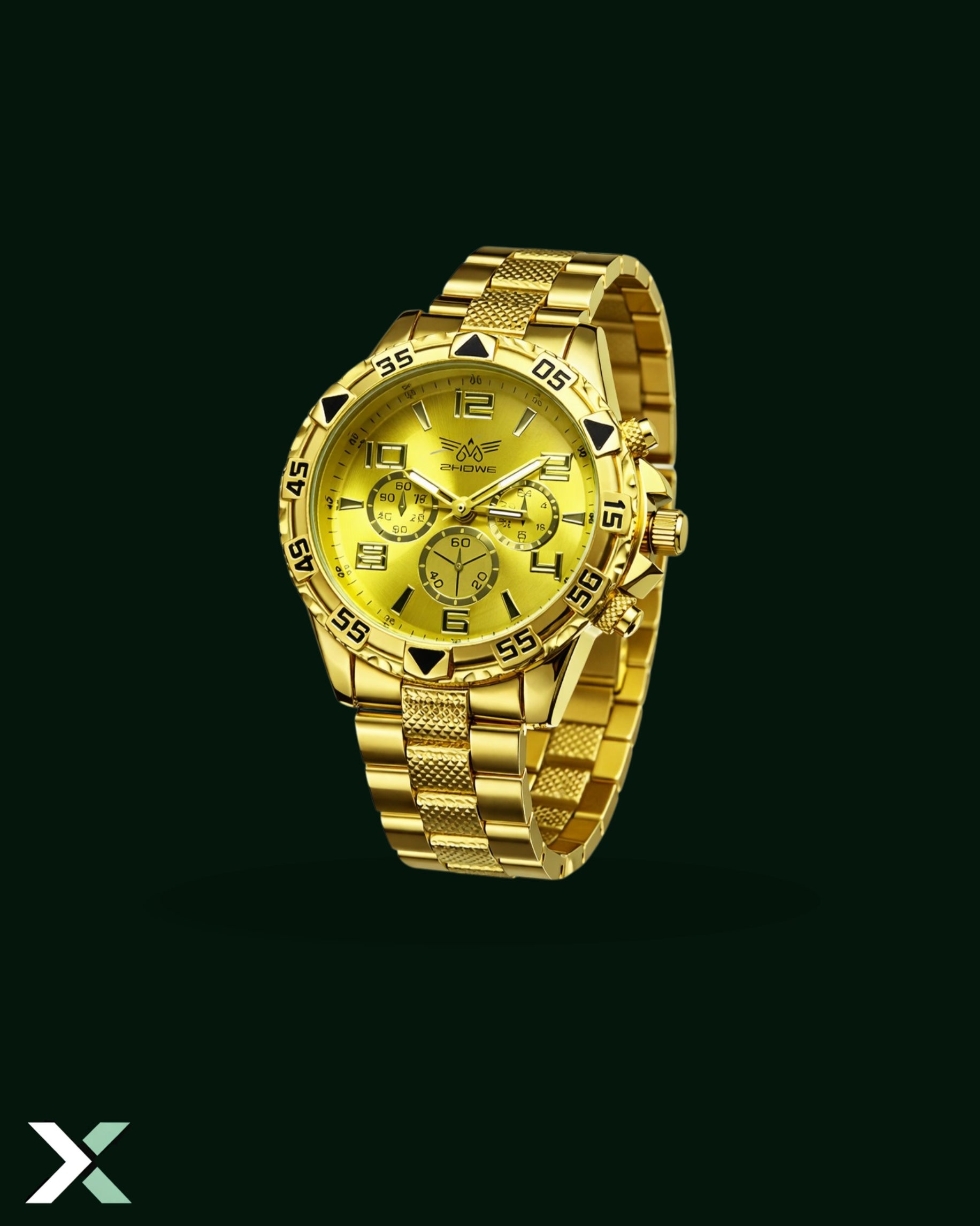 Xcess Men Luxury Wrist Watch Gold