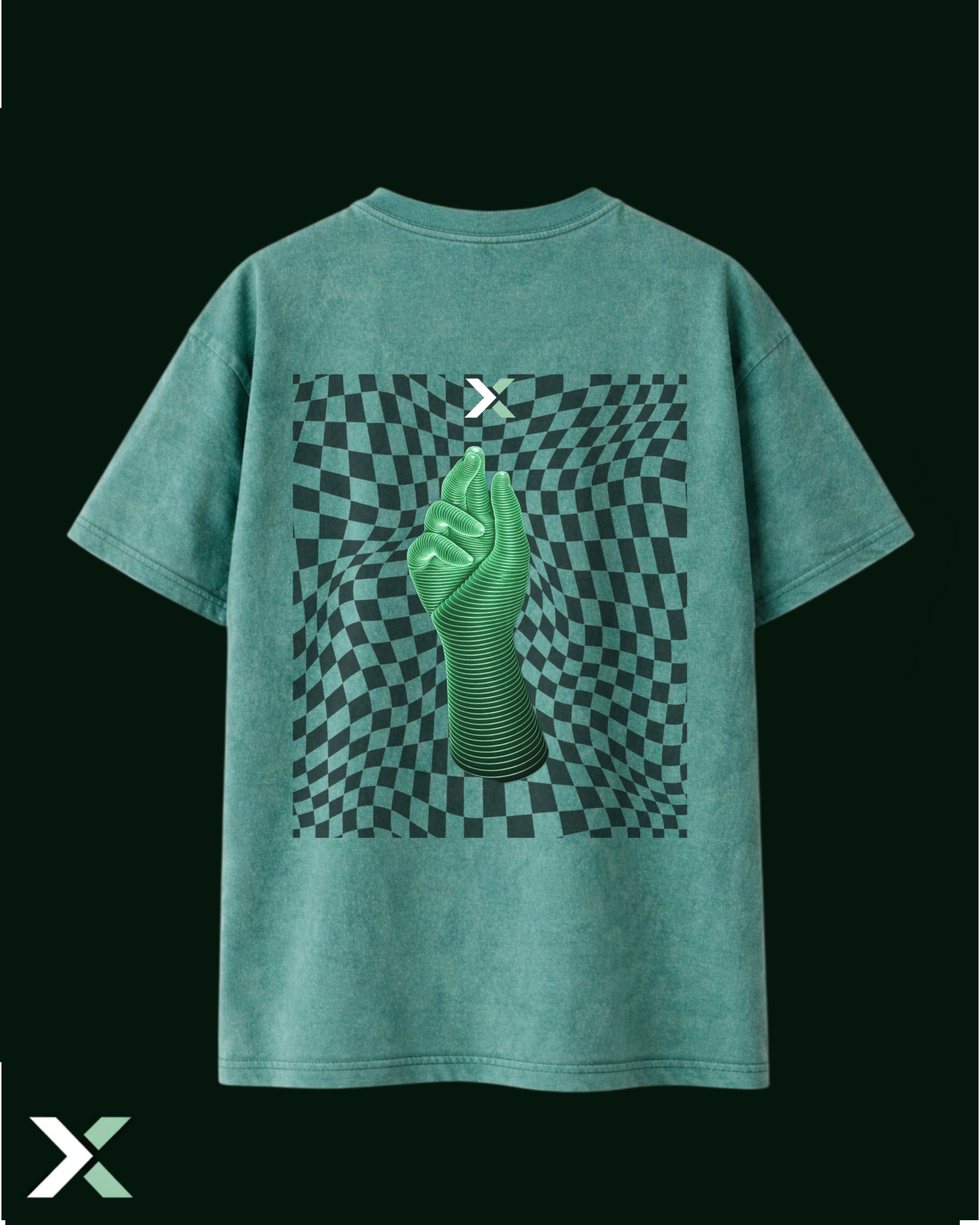 Oversized Graphic Tee "Check-Mate" Back Print