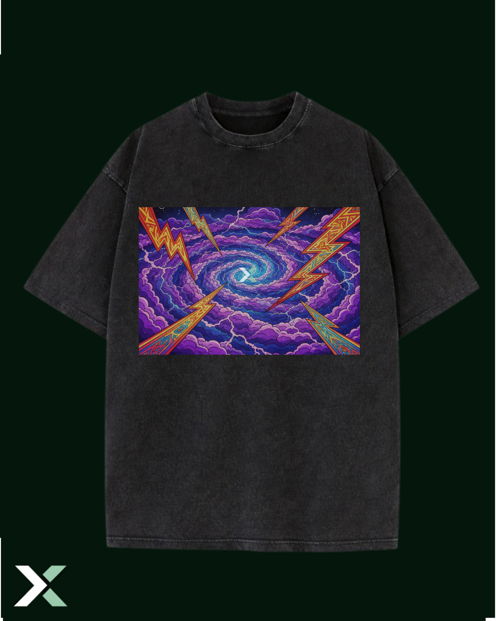 Oversized Graphic Tee "Swirl" Front Print