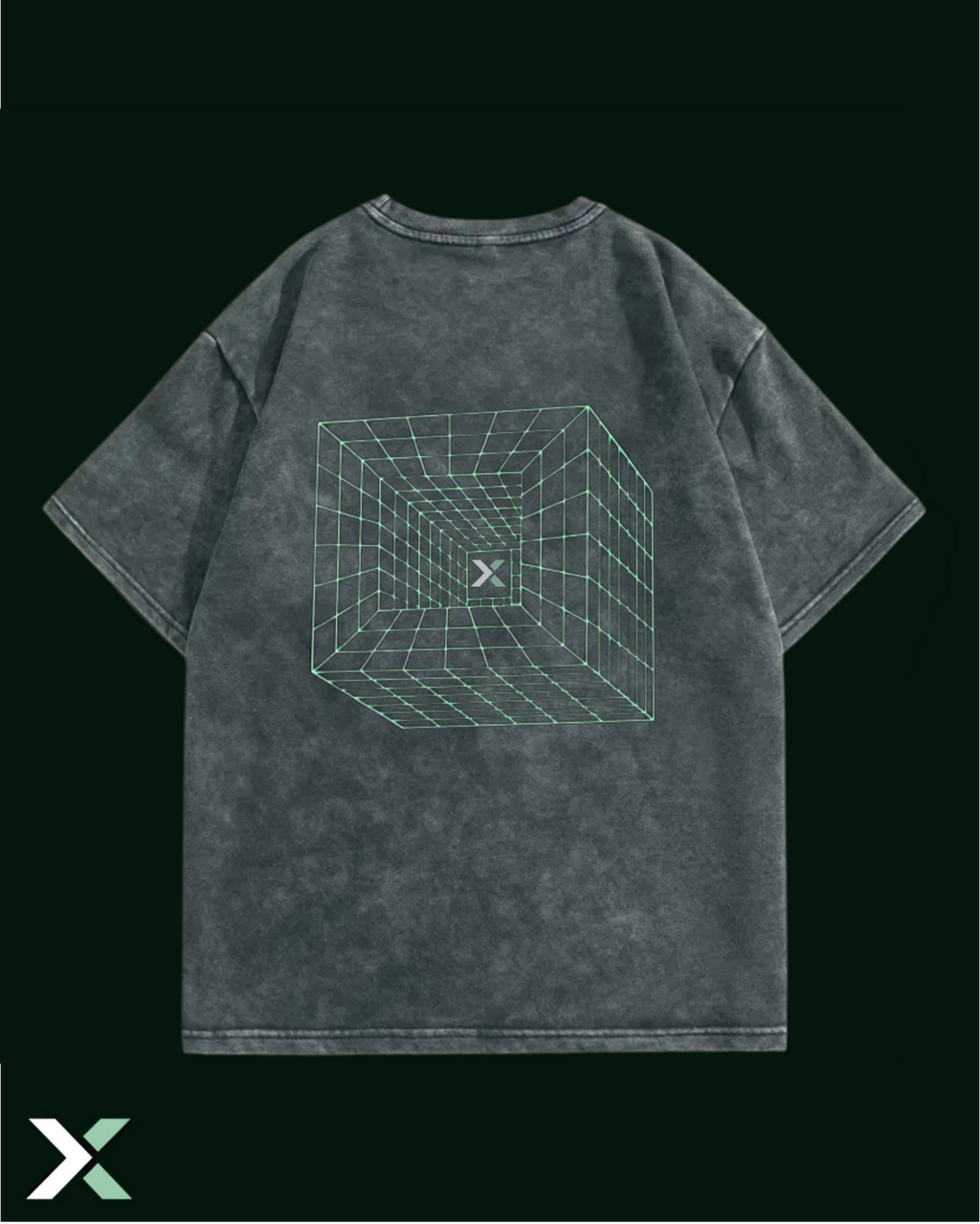 Oversized Graphic Tee "Matrix" Back Print