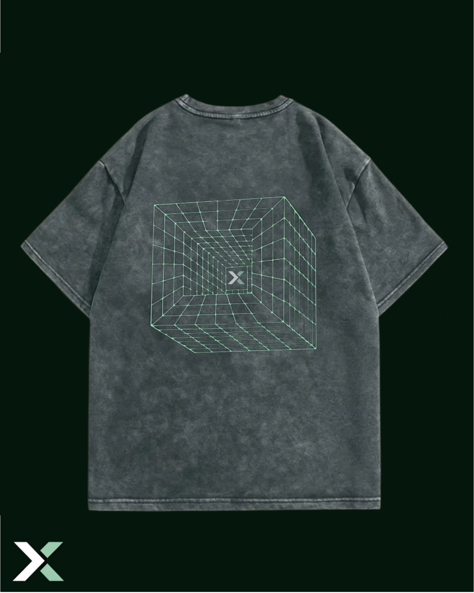 Oversized Graphic Tee "Matrix" Back Print