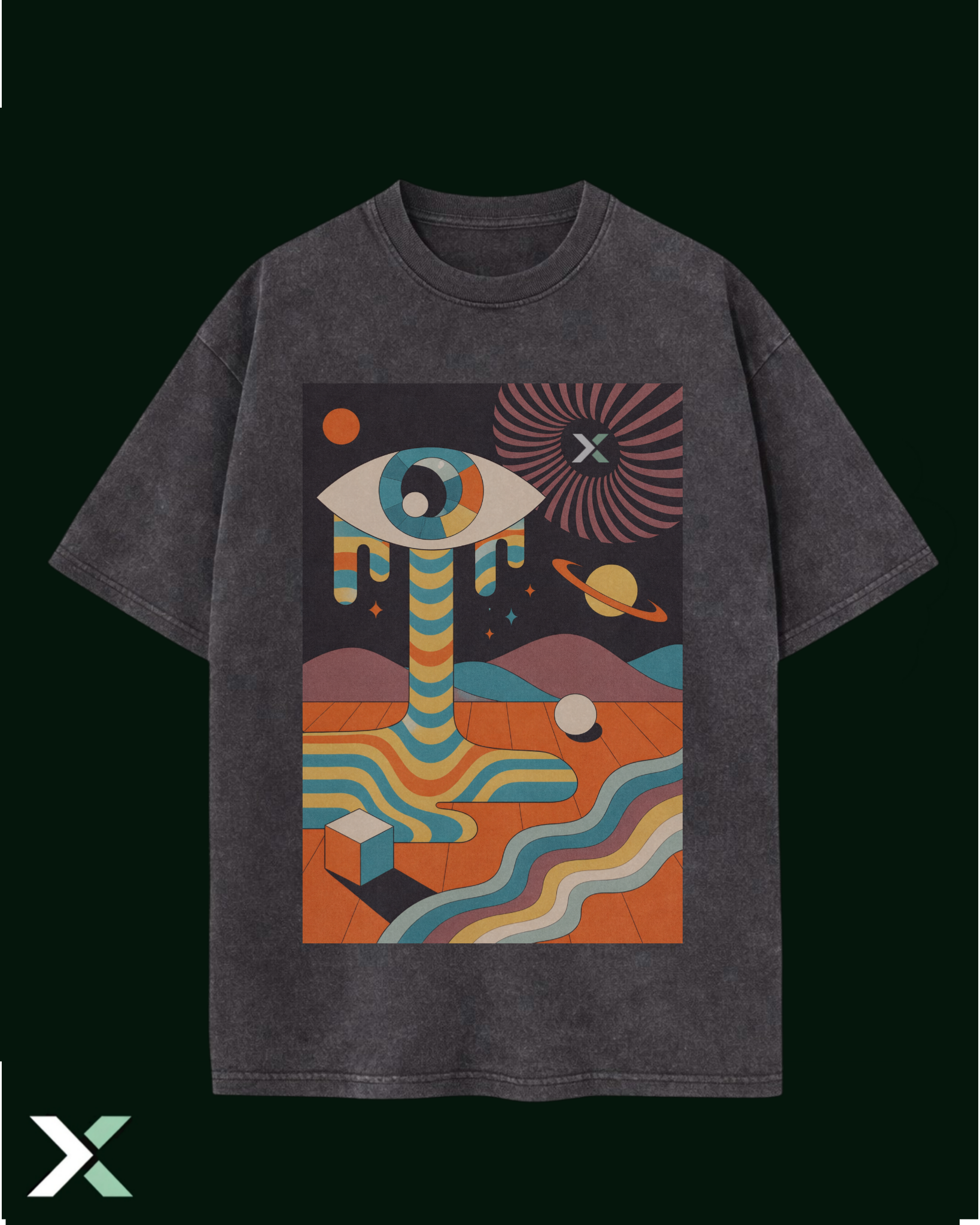 Oversized Graphic Tee "Space" Front Print
