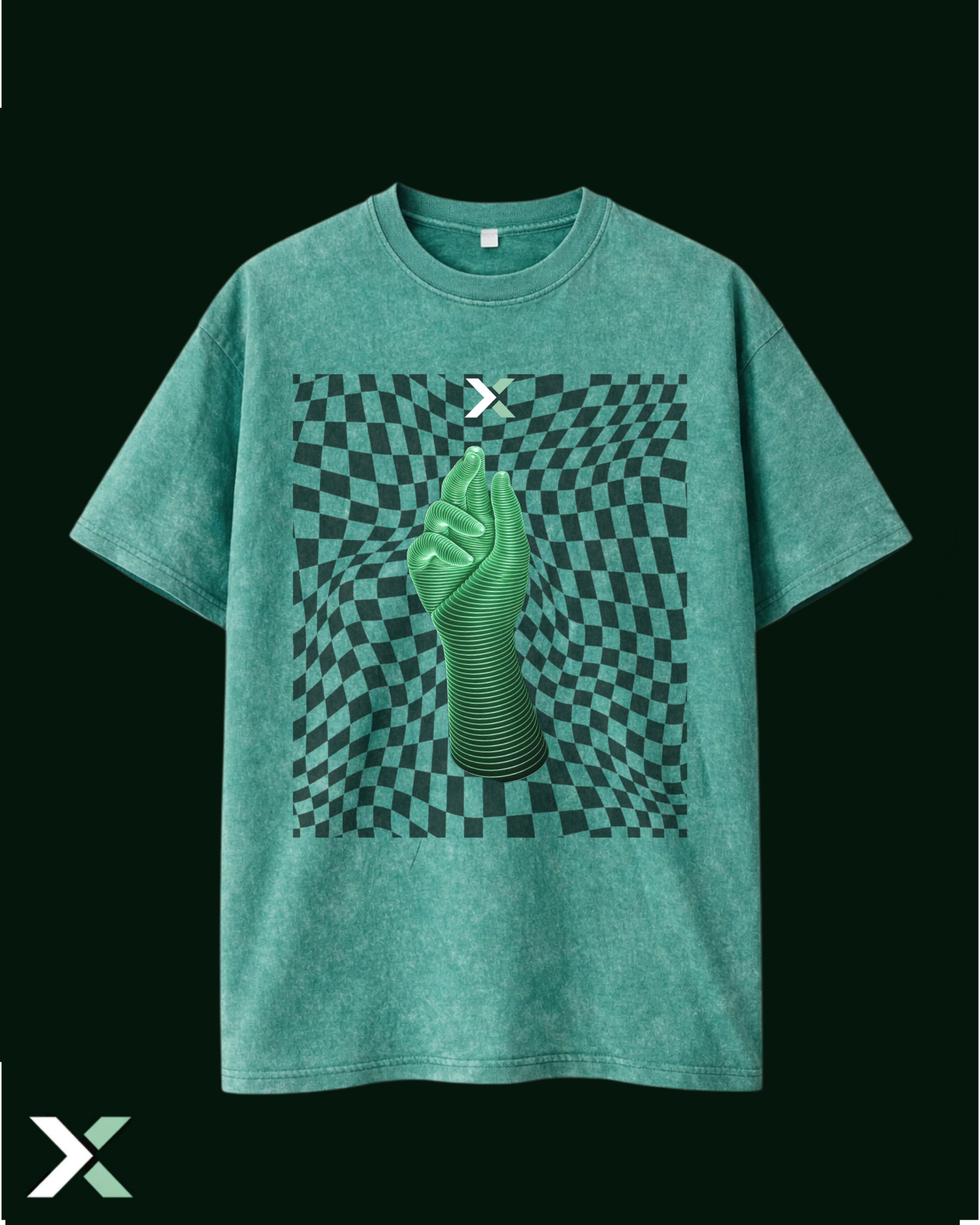 Oversized Graphic Tee "Check-Mate" Front Print