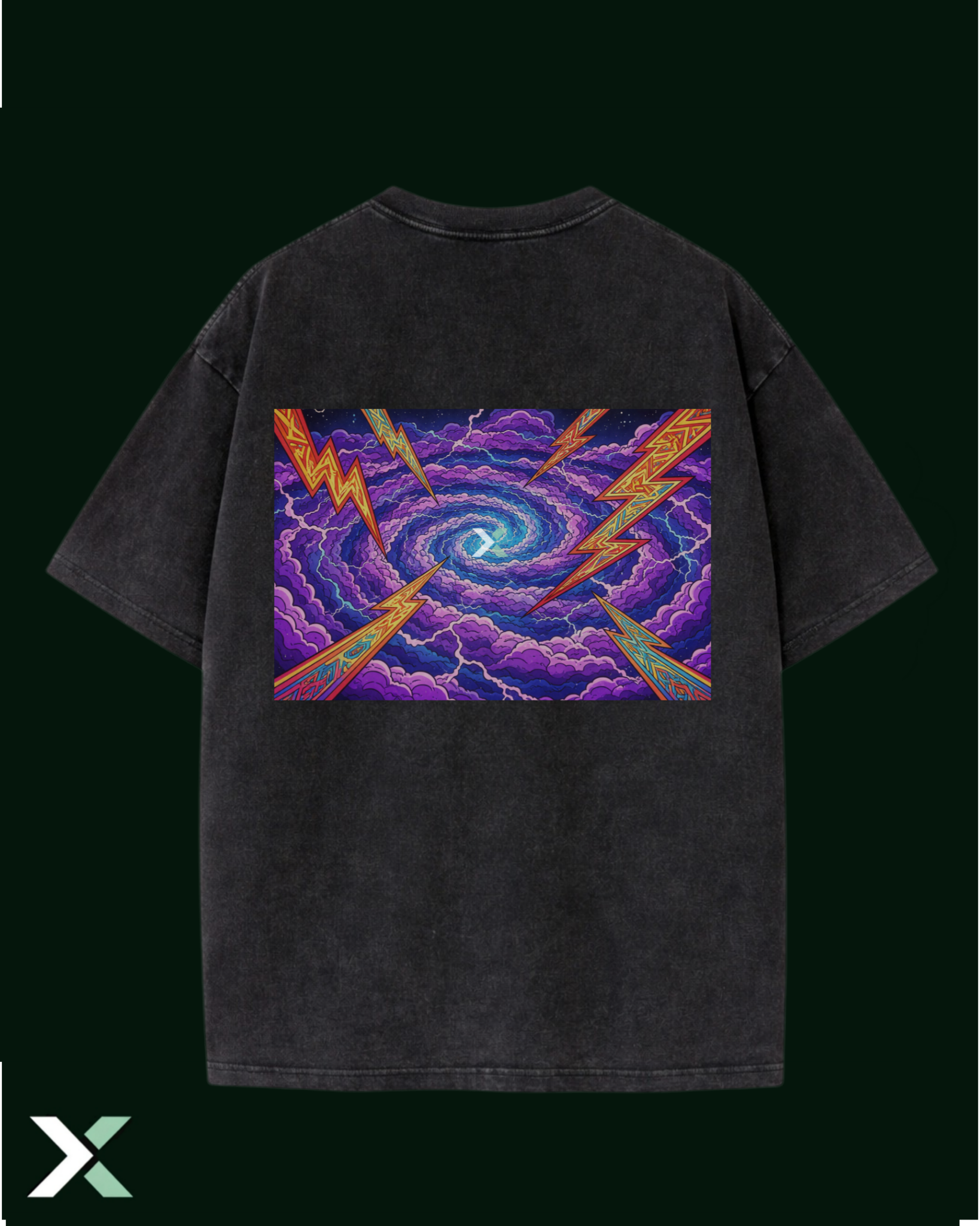 Oversized Graphic Tee "Swirl" Back Print