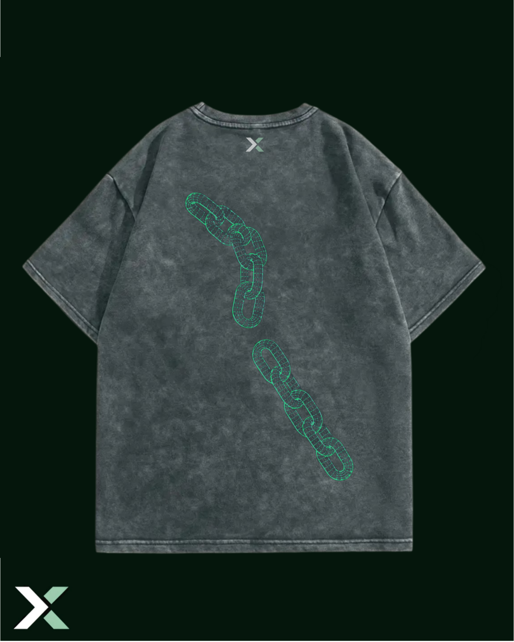 Oversized Graphic Tee "Strongest-Link" Back Print